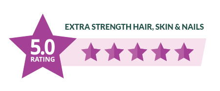 Extra Strength Hair Skin and Nails Gummies 5 Star Rating